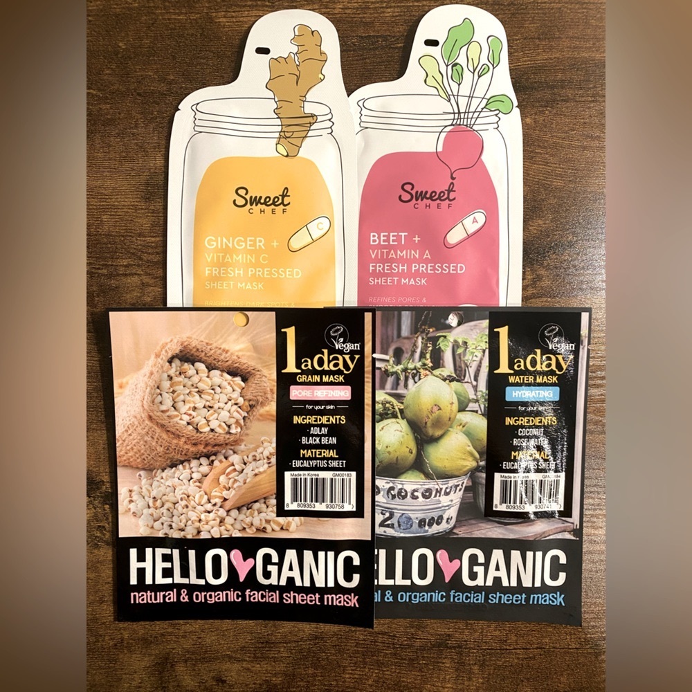 Sheet face mask bundle 4pc *NEW